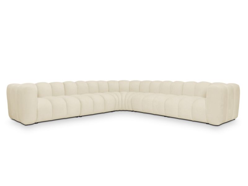 Modułowy narożnik LaMiaSofa NAPOLI z tkaniny szenilowej 314x314 cm jasny beż 1 szt.