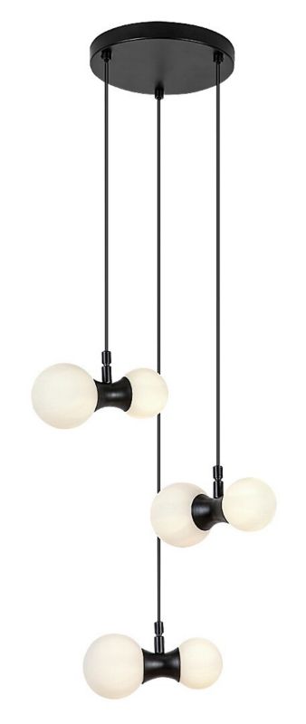 Lampa wisząca Rabalux Lition 3002 czarno-biała nowoczesna 6xG9 x 1 szt.