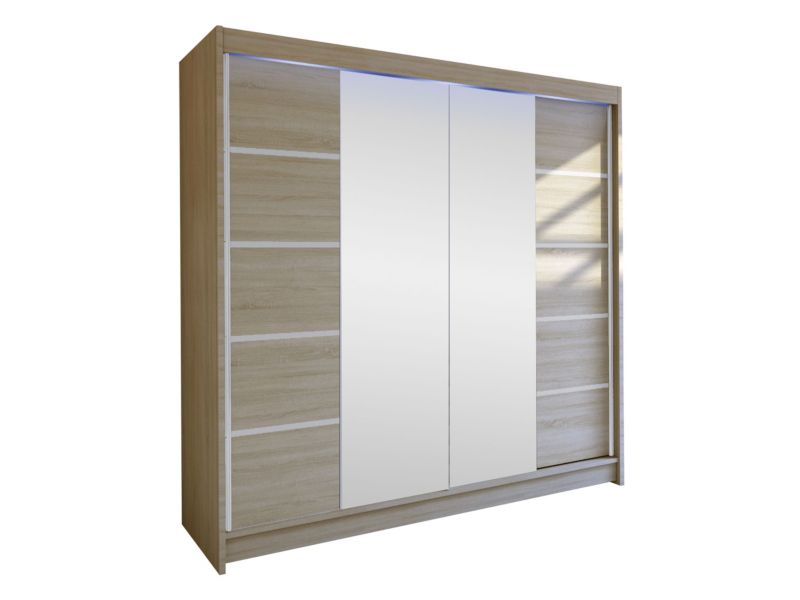 Szafa MIRJAN 24 z drzwiami przesuwnymi Talin V z oświetleniem RGB kaszmir 1 szt.