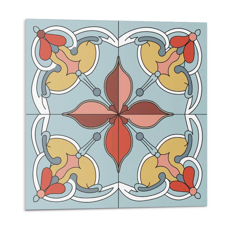 Kafelki samoprzylepne Wallfluent 30x30 cm Kwiatowy wzór z delikatnymi detalami 9 szt.