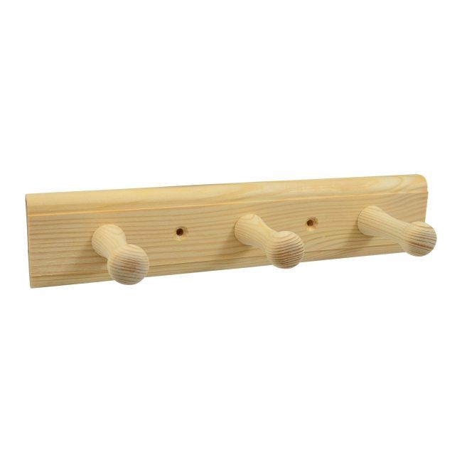 Wieszak sosnowy Stahl 3 haczyki 240 x 50 mm