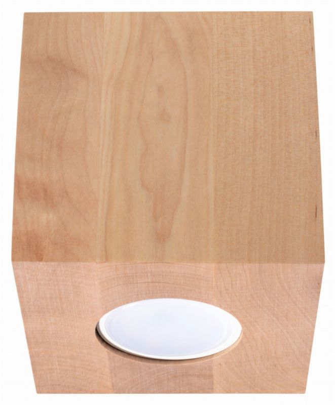 Spot oprawa sufitowa Sollux Lighting Quad jasne drewno 1 x GU10 x 40W IP20 wym: 10 x 10 cm - 1 szt.