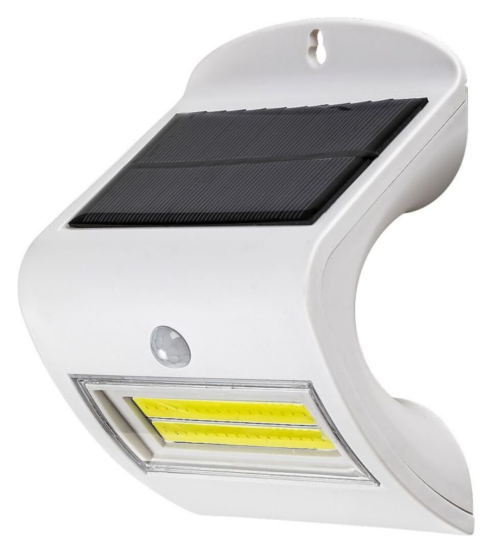 Kinkiet solarny z czujnikiem Rabalux Opava biały LED 2W 4000K 115lm IP44 wym: 14 x 10 x 7 cm tworzywo sztuczne - 1 szt.