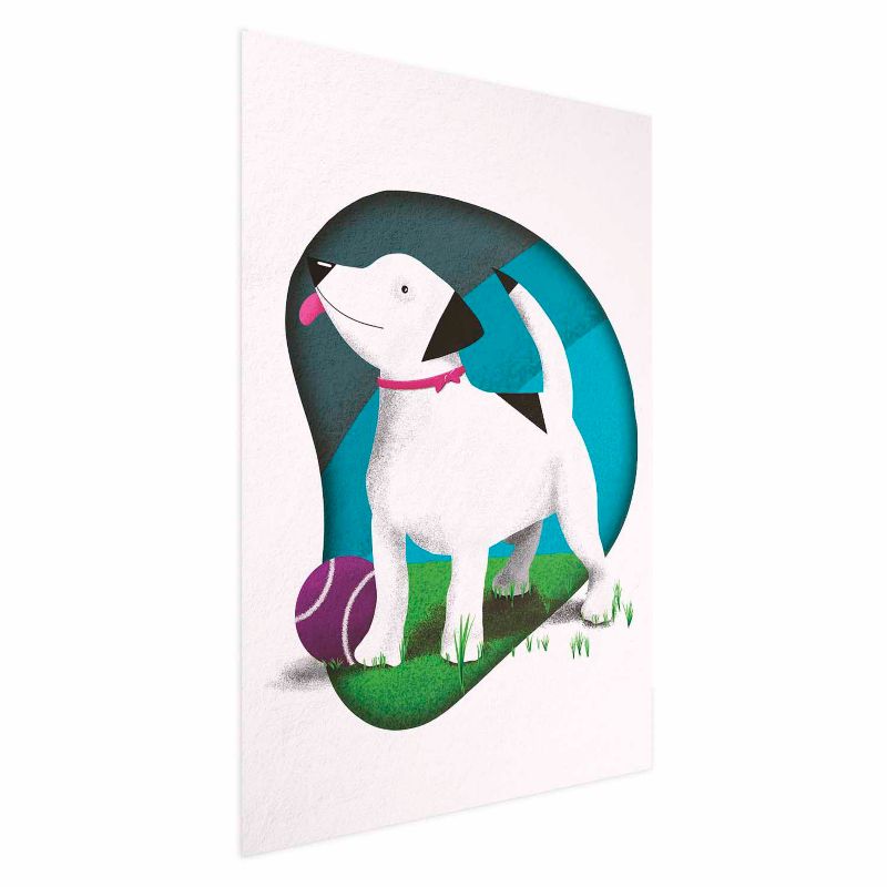 Plakat Artgeist Pies i piłka 60x90 cm bez ramy 1 szt