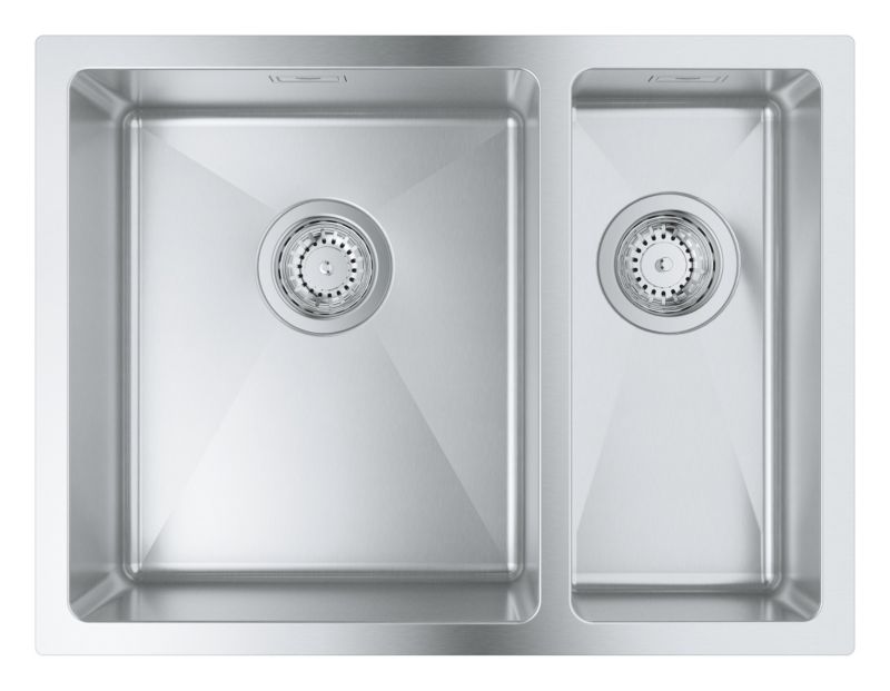 Zlewozmywak stalowy Grohe K700 59,5x45 cm podblatowy, 1,5-komorowy, stal szlachetna, 1 szt.