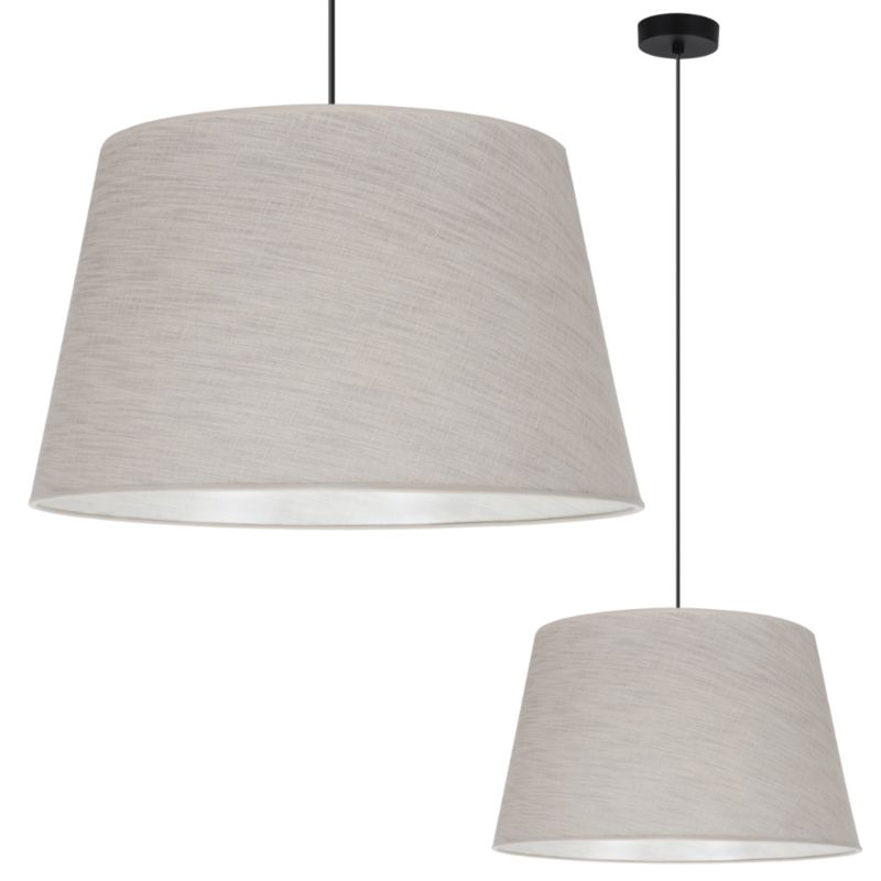 Lampa sufitowa wisząca Light Home LH Len Stożek 1x E27 60W klosz 44cm czarny/j.beżowy/biały 1szt.