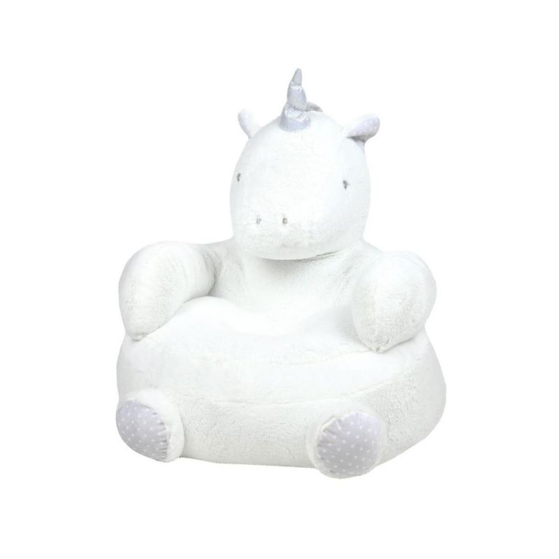 Pufa Dziecięca Aurore STOF 45X45X45 cm Biały Jednorożec 1 szt.