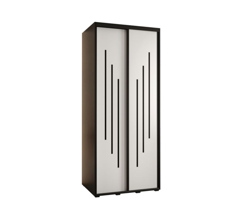 Szafa przesuwna Abiks DAVOS 8 wysoka szer.110cm gł.45cm czarny/biały/czarny 1szt.