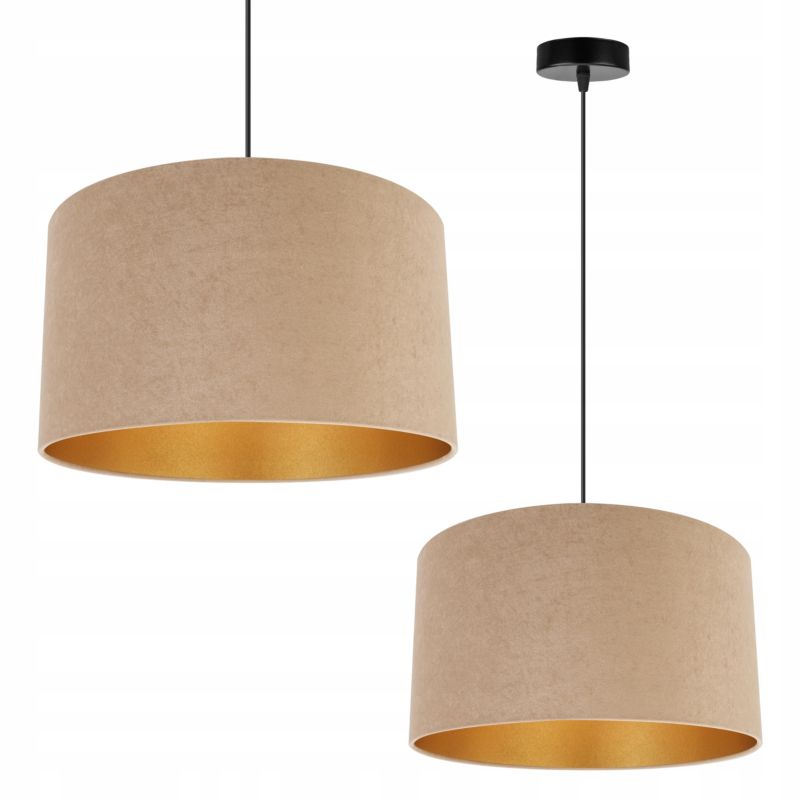 Lampa sufitowa wisząca Light Home LH Mediolan Welur 1x E27 60W beżowy/złoty 35cm 1szt.