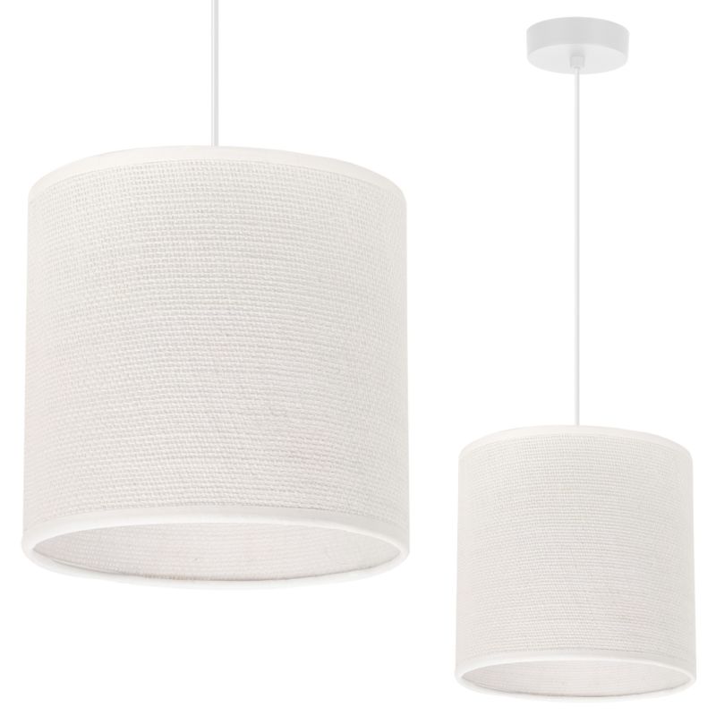 Lampa sufitowa wisząca Light Home LH Juta 1x E27 60W biały klosz 15cm podstawa biała 1szt.