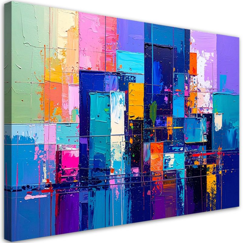 Obraz canvas do salonu sypialni Feeby Kolorowa Abstrakcja Akwarela 60x40cm 1szt