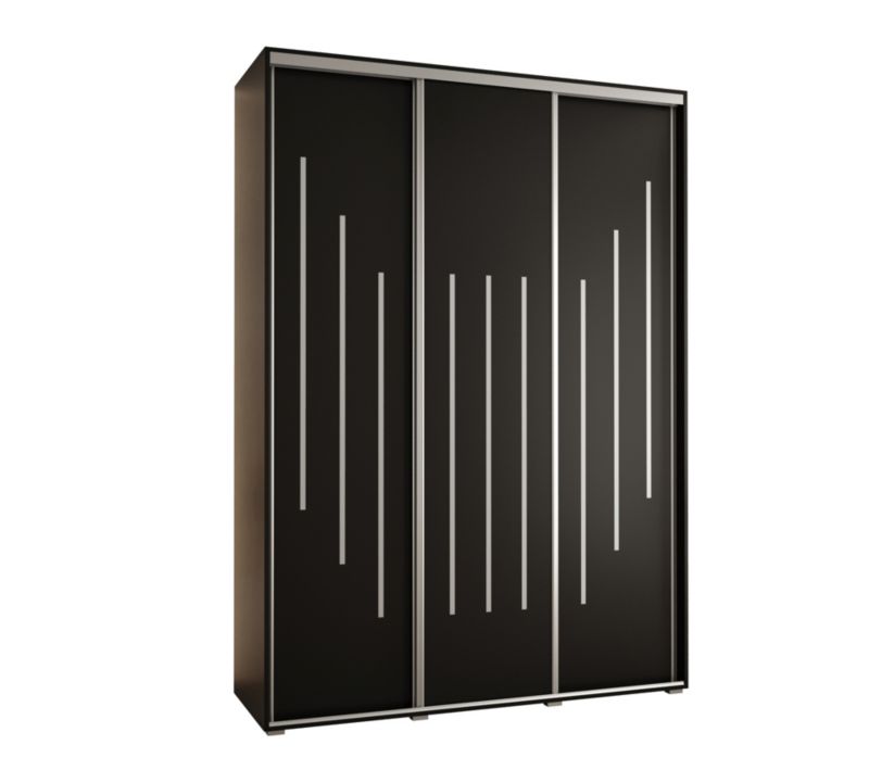 Szafa przesuwna Abiks DAVOS 8 wysoka szer.170cm gł.60cm czarny/czarny/srebrny 1szt.