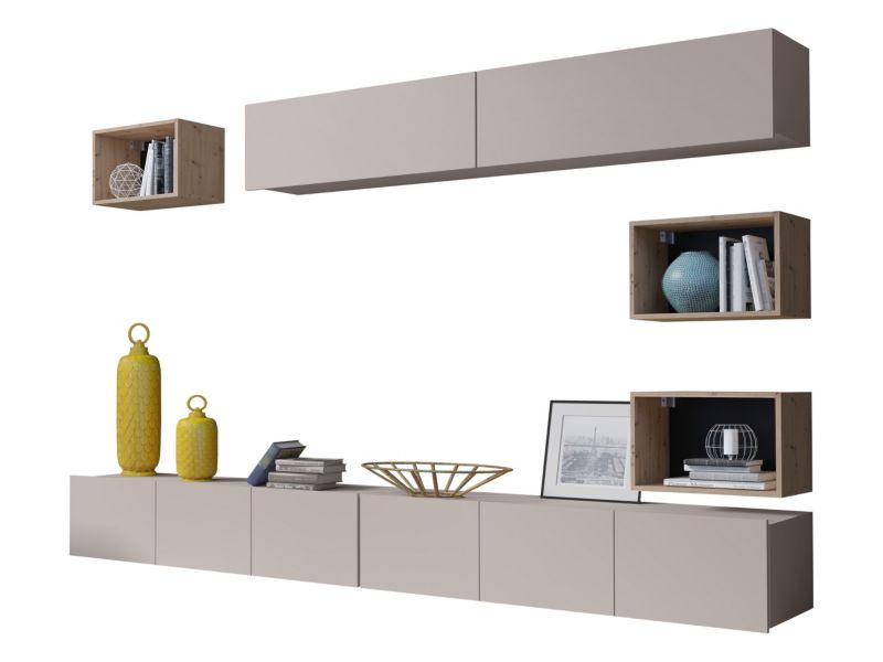 Meblościanka MIRJAN 24 Calabrini XXXI kaszmir + dąb artisan 1 kpl.