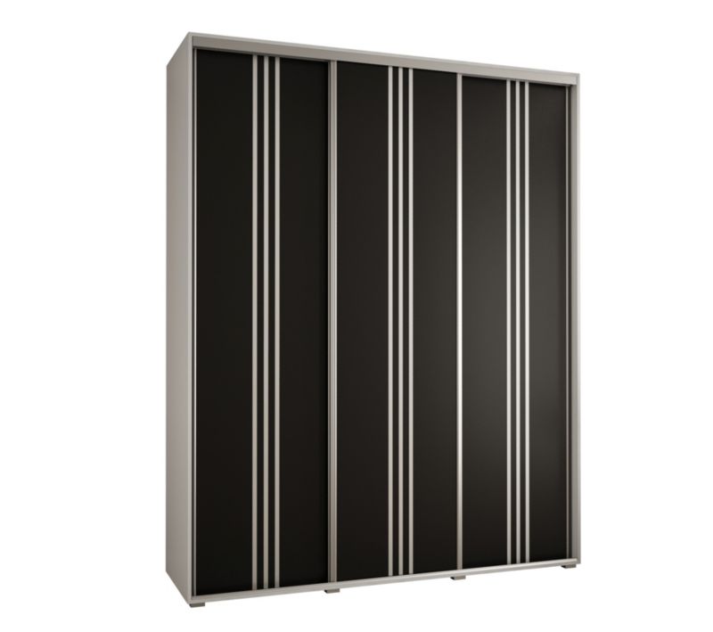 Szafa przesuwna Abiks DAVOS 6 wysoka szer.190cm gł.45cm biały/czarny/srebrny 1szt.