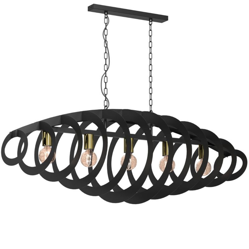 Lampa wisząca Luminex Space czarny matowa-złoty mat wym: 130 x 120 x 58 cm 5xE27 x 15W 1 szt.