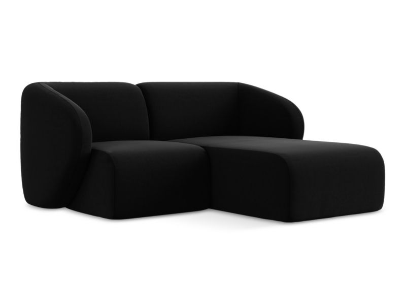 Narożnik prawostronny LaMiaSofa CERVO z tkaniny welwetowej 178x166 cm czarny 1 szt.