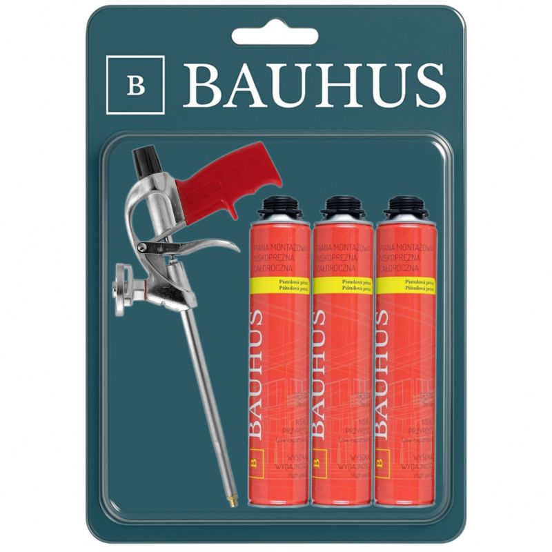 Zestaw do montażu okien i drzwi Bauhus piana i pistolet szt.