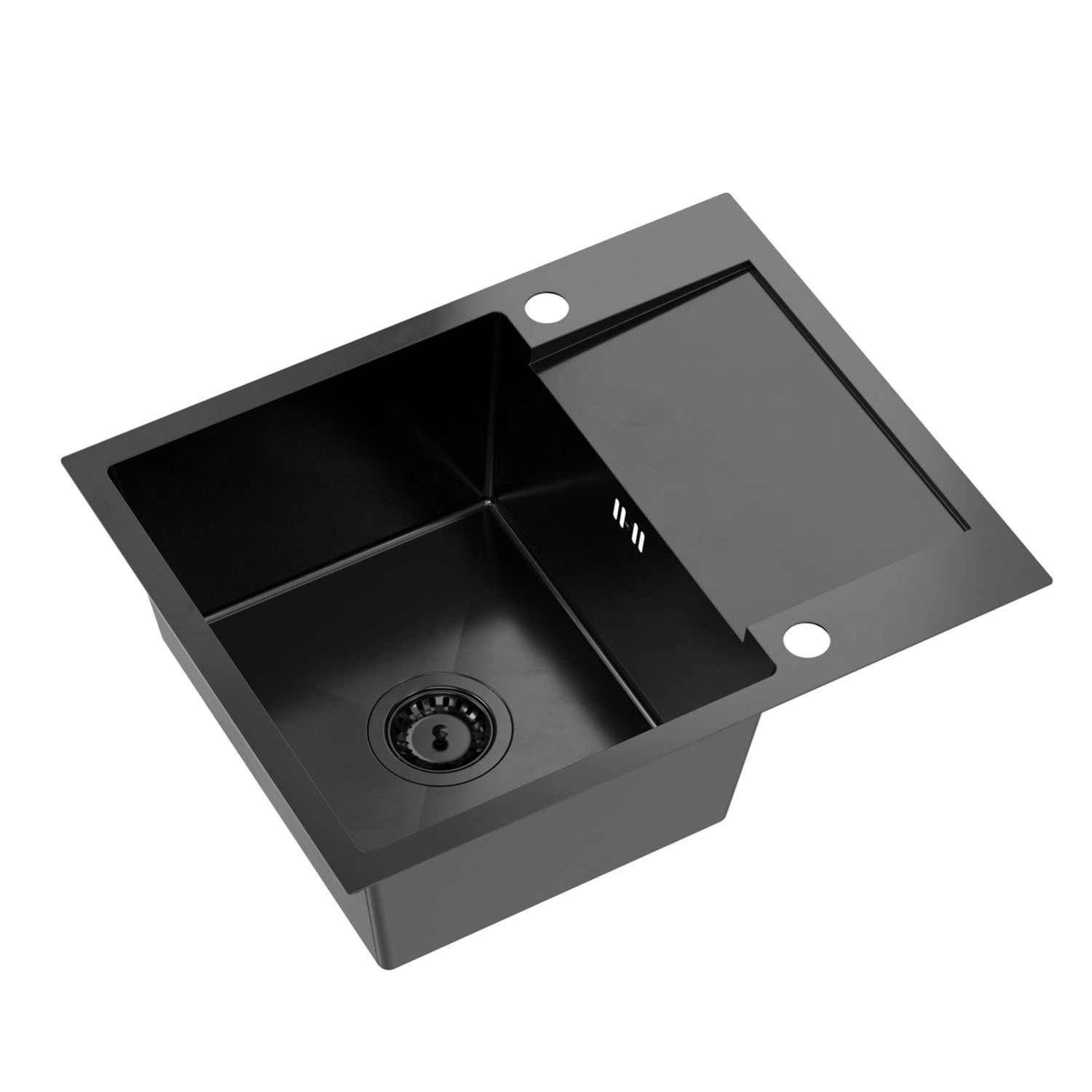 Zlewozmywak CHRIS 1-kom. z ociekaczem czarny - 60 x 48 cm