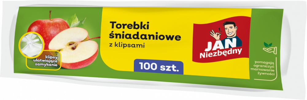 Woreczki śniadaniowe Jan Niezbędny, 18x28 cm, 100 sztuk