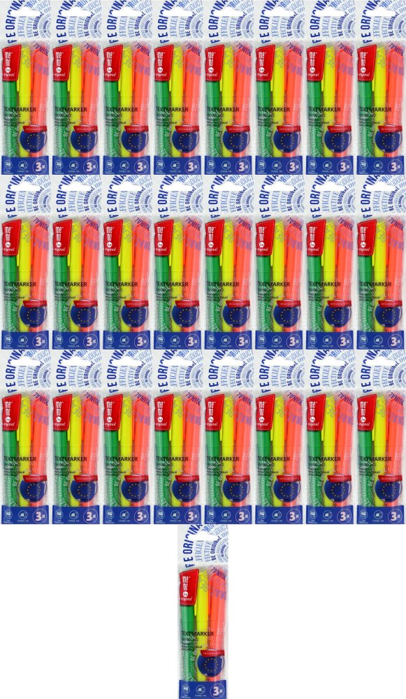 25x Zakreślacz MemoBe, ścięta, 3 sztuki, mix kolorów