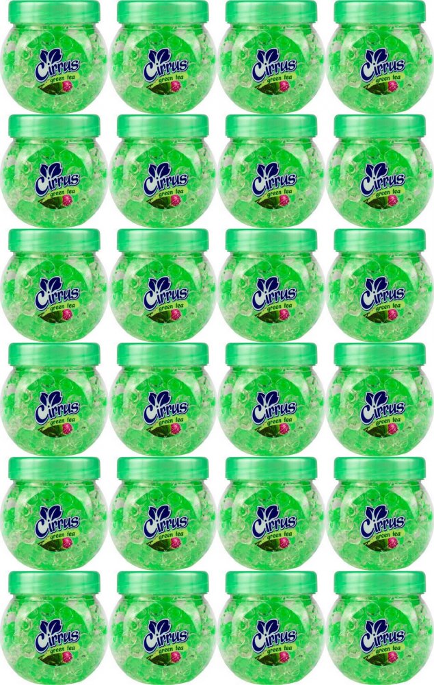 24x Odświeżacz powietrza Cirrus kulki, green tea, żel, 150g