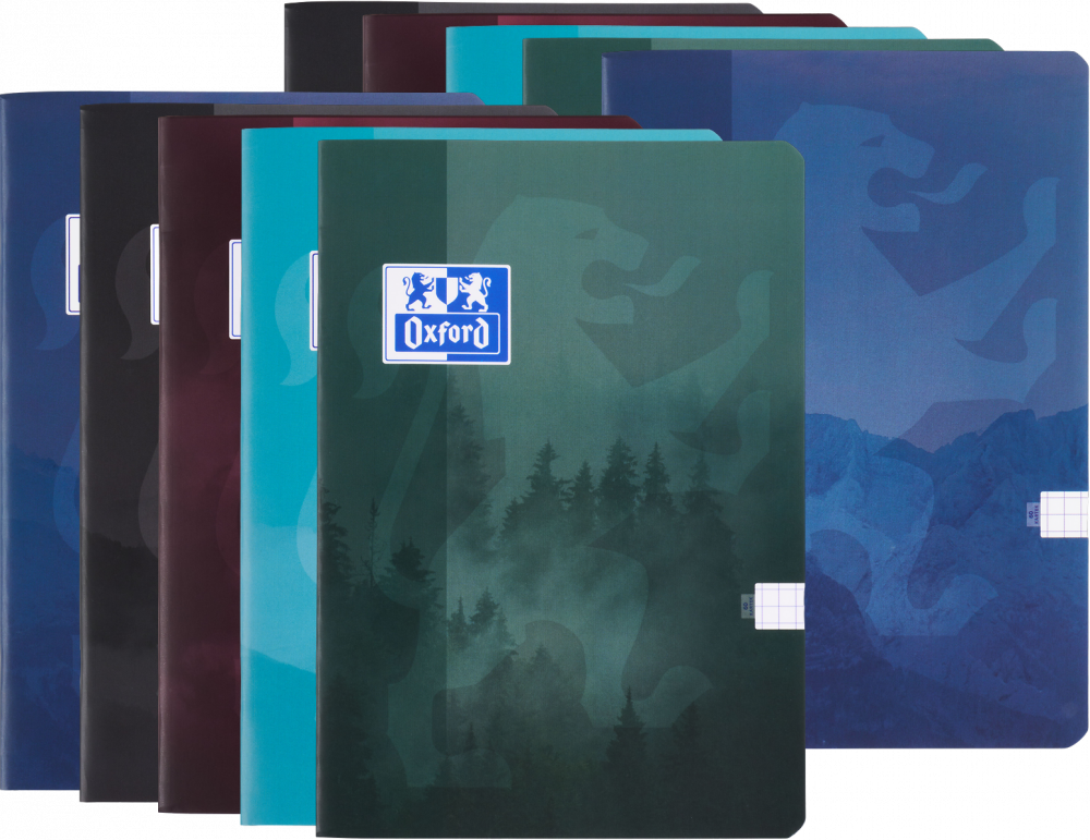 10x Zeszyt w kratkę Oxford Teen, A4, miękka oprawa, 60 kartek, mix wzorów