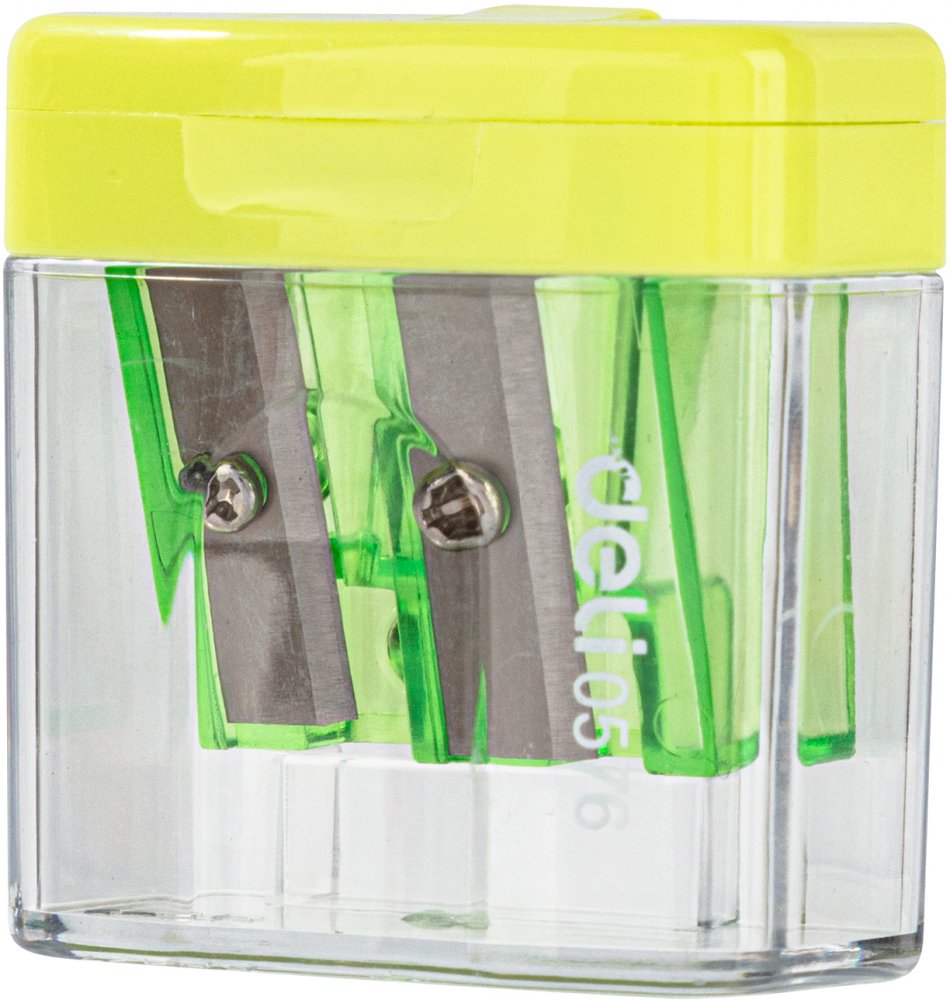 Temperówka Deli Comiko, z pojemnikiem, 2 otwory, 1 sztuka, mix kolorów