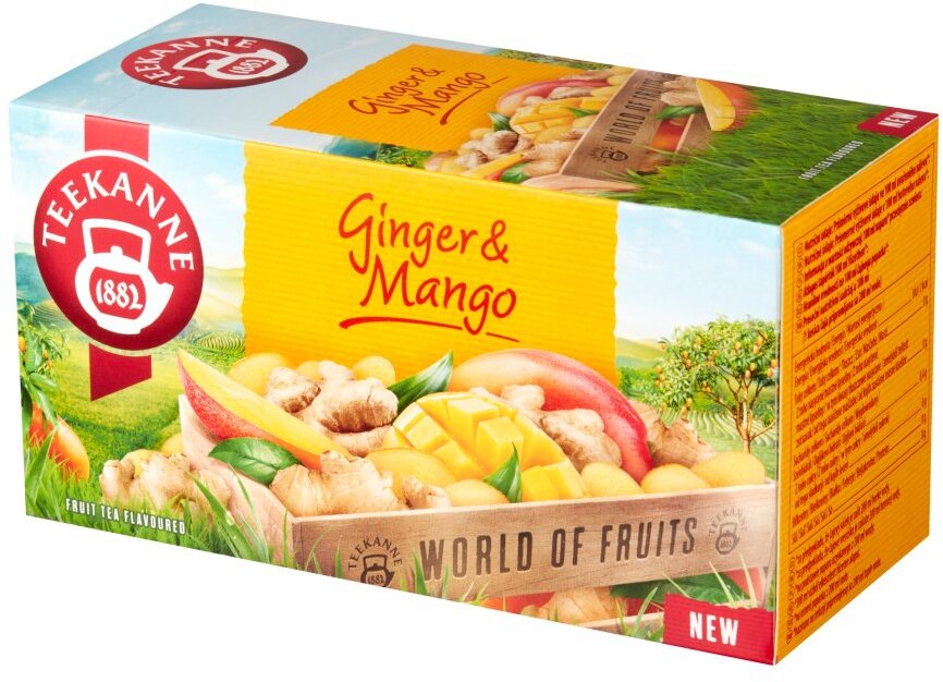 Herbata owocowa w kopertach Teekanne Ginger Mango, imbir i mango, 20 sztuk x 1.75g