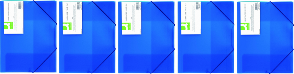 5x teczka z gumką Q-connect, A4, plastikowa, 3-skrzydłowa, niebieski