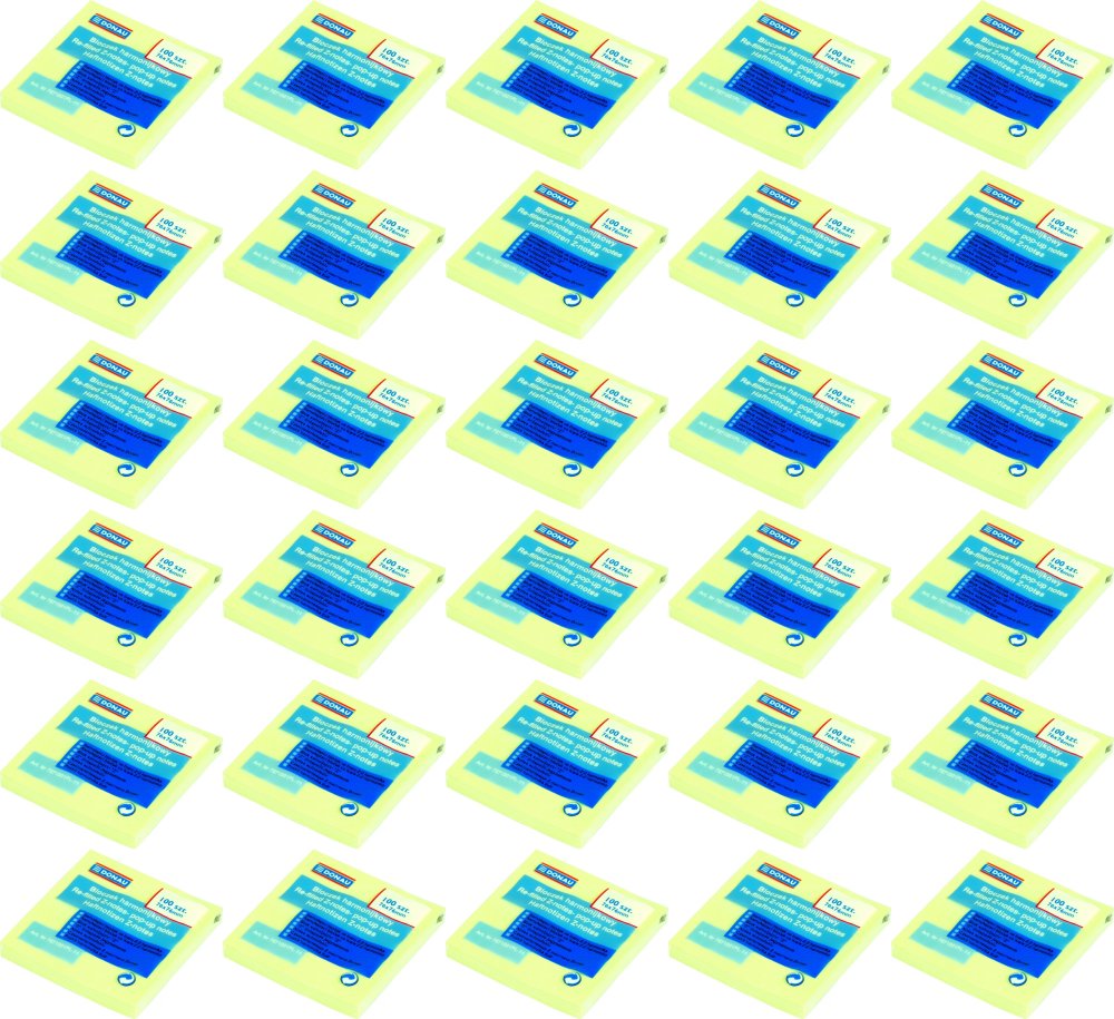 48x Karteczki samoprzylepne typu "Z" Donau, 76x76mm, 100 karteczek, żółty pastelowy