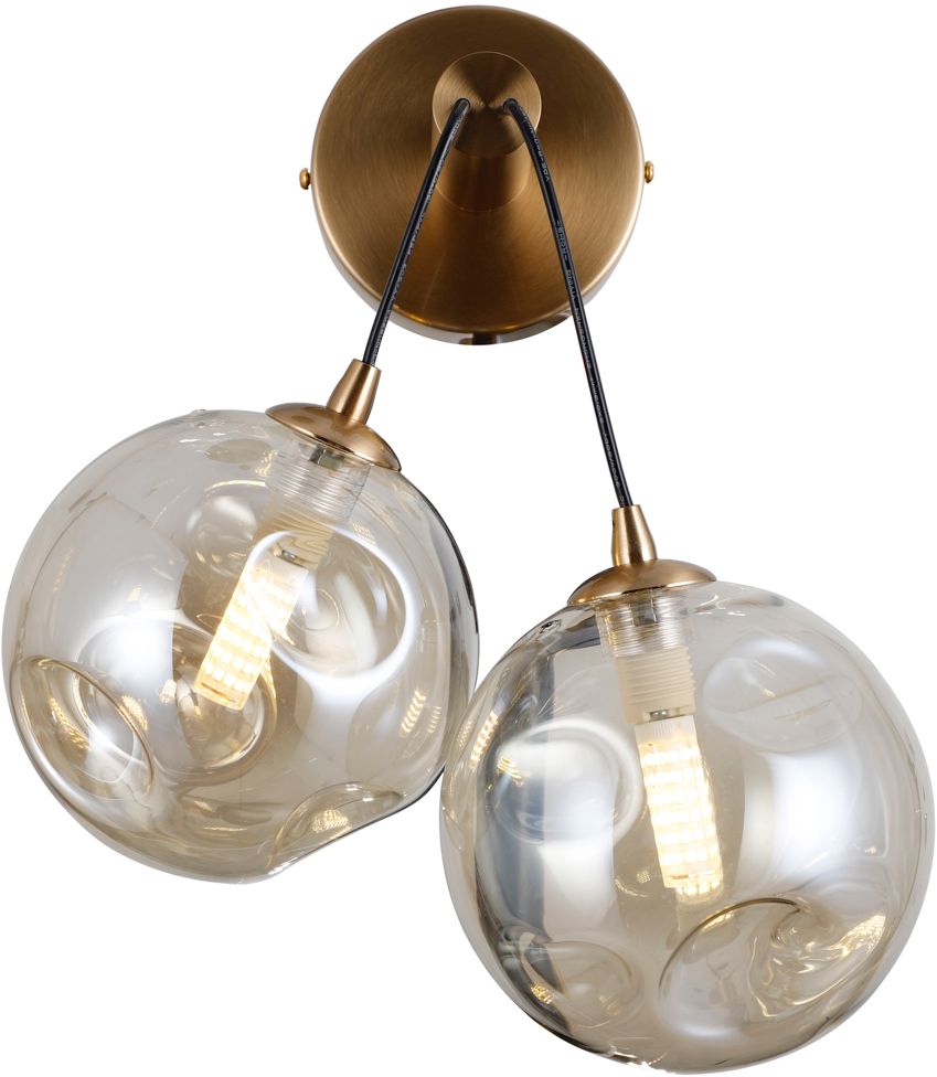 Italux Perlos kinkiet 2x5 W mosiądz miodowy-bursztynowy WL-54456-2-HB-AMB - Wysyłka w 24h