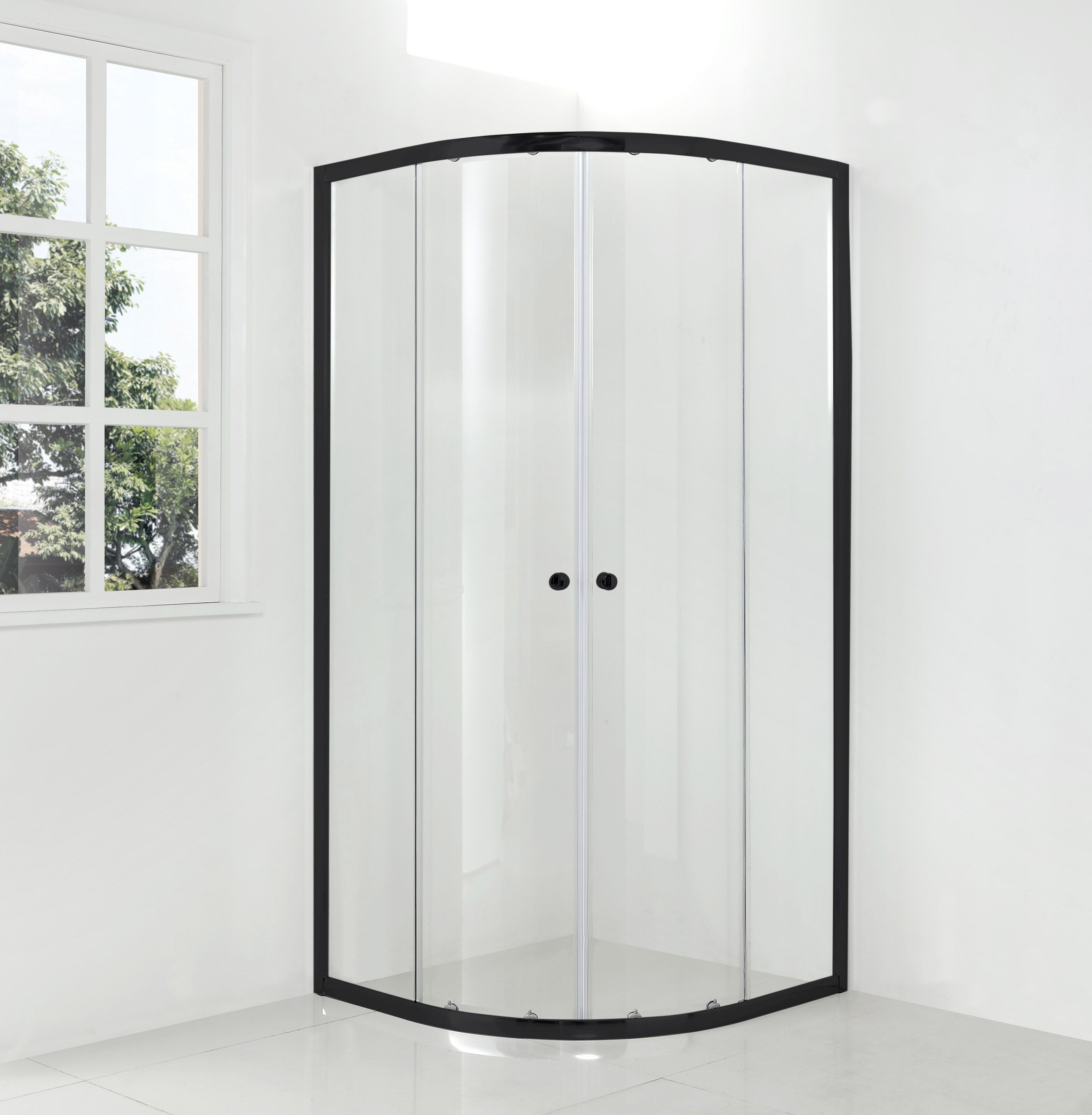 Hagser Andrea kabina prysznicowa 90x90 cm półokrągła czarny mat/szkło przezroczyste HGR22000020 - Wysyłka w 24h
