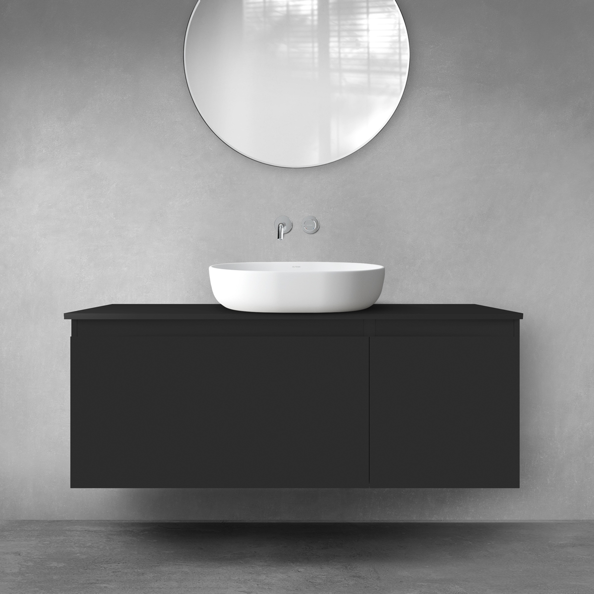 Oltens Vernal zestaw mebli łazienkowych 120 cm z blatem czarny mat 68248300 - Wysyłka w 24h