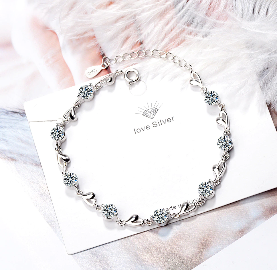 Bransoletka damska srebrna 020