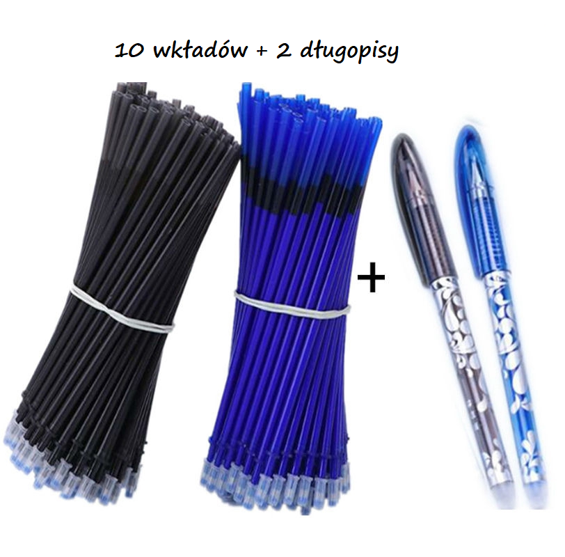 Zestaw 2 długopisy ścieralne + 10 wkładów