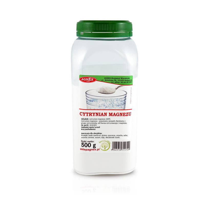 Cytrynian magnezu 500 g - słoik