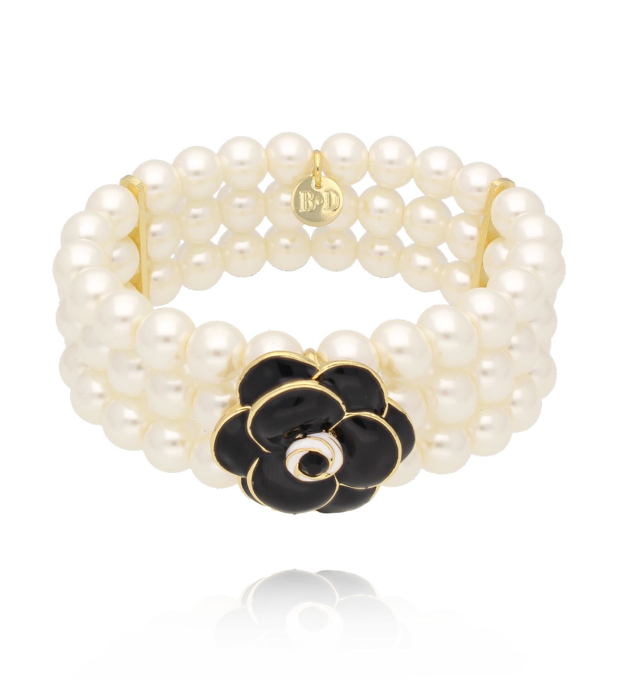 Bransoletka z perłami i kwiatem ponadczasowa BSS0240