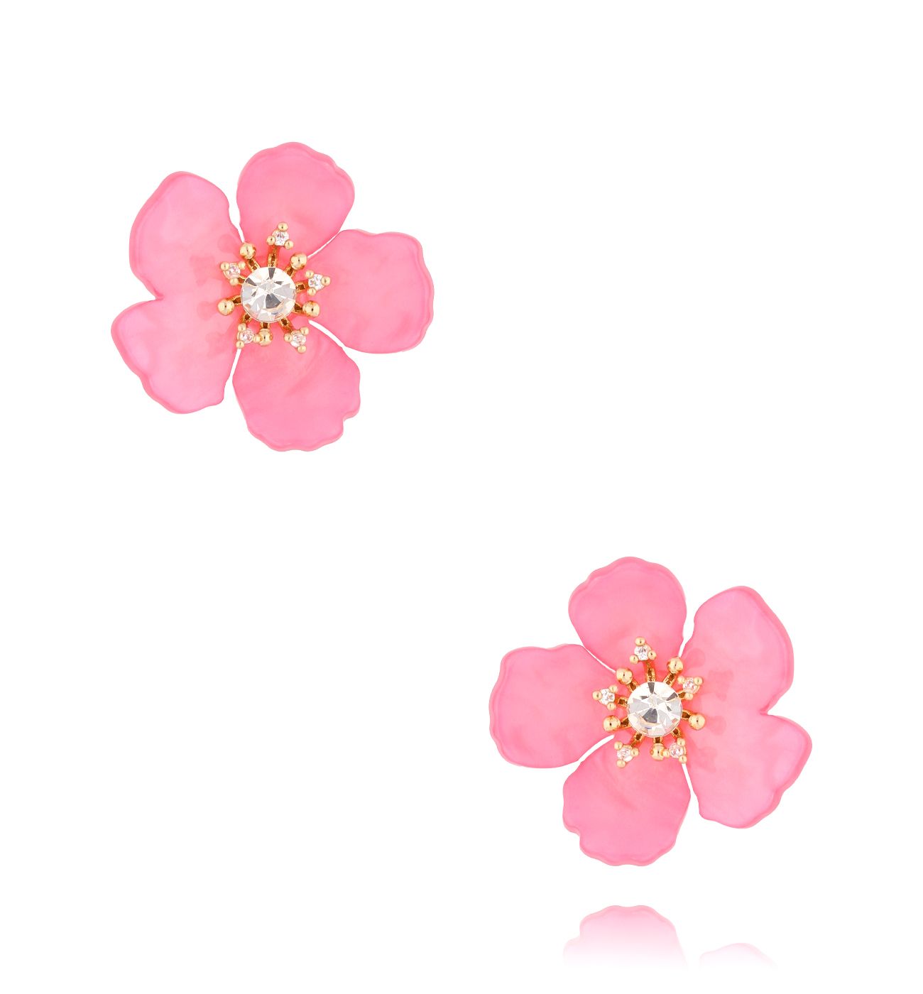 Kolczyki różowe kwiatki Seneghe KZA0305