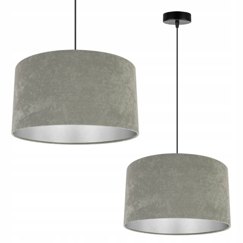 Lampa sufitowa wisząca Light Home LH Mediolan Welur 1x E27 60W ciepły szary/srebrny 35cm 1szt.