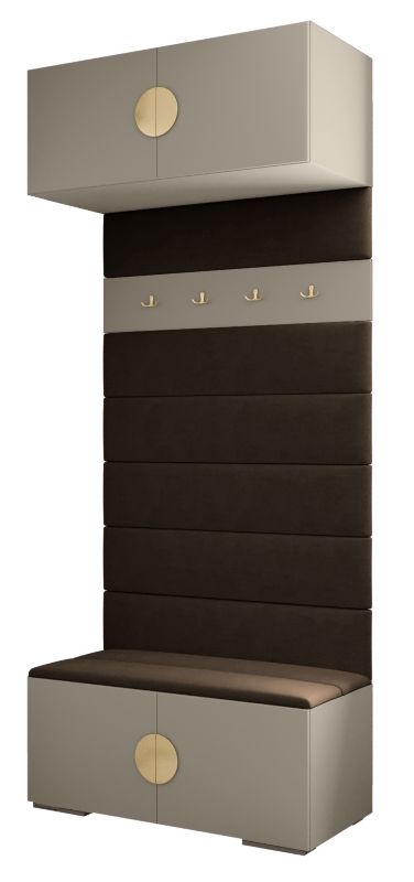 Garderoba wysoka do przedpokoju Abiks INOVA 4 kaszmir+złoty+man04 1 szt.