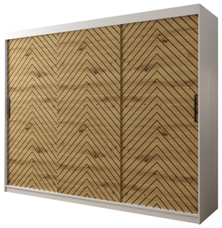 Szafa przesuwna Garderoba Abiks Jodełka 1 250 biały + artisan 1 szt.