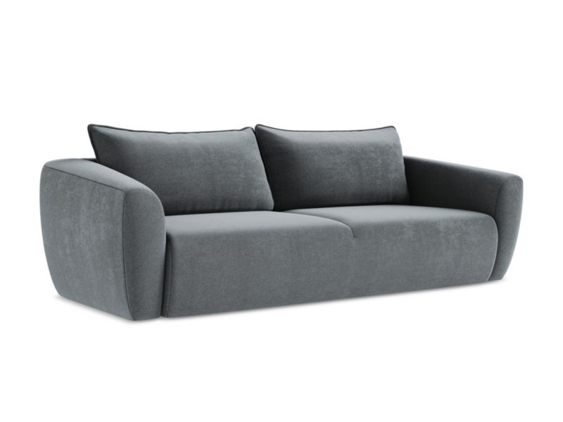 Kanapa 3-osobowa z funkcją spania LaMiaSofa PISA z tkaniny strukturalnej 238x102 cm jeans 1 szt.