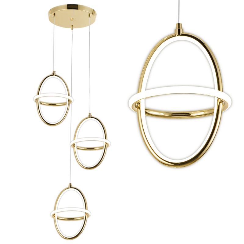 Lampa Sufitowa Wisząca Toolight G064-3Cpr Złoty 1 Szt