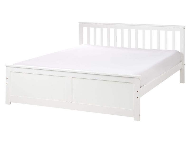 Łóżko Olendon 160 x 200 cm Drewno Biały 1 szt.