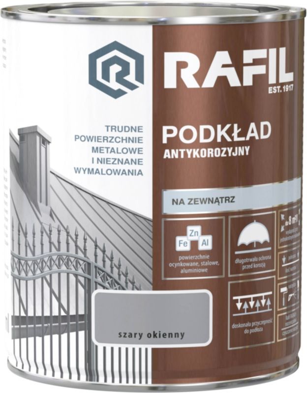 Podkład antykorozyjny Śnieżka Rafil szary okienny 0,75 l