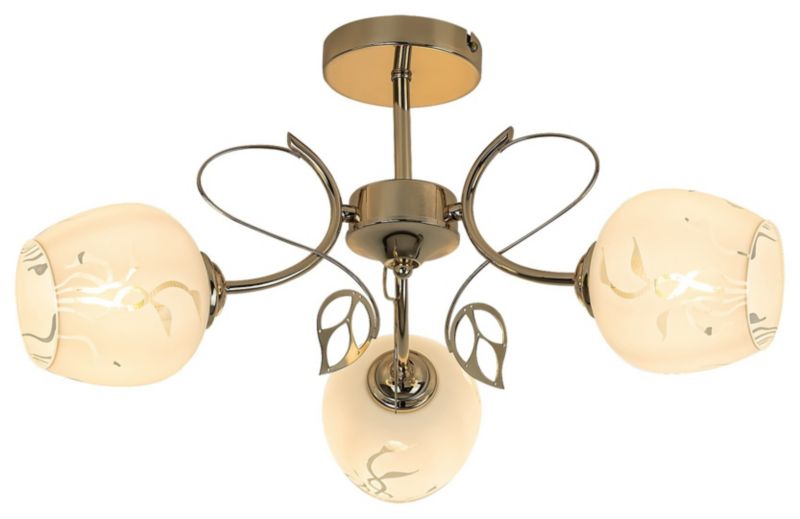 Lampa sufitowa wisząca Rabalux Fauna 0981 złoto-biały wzorzysty styl klasyczny 3xE27 x 1 szt.