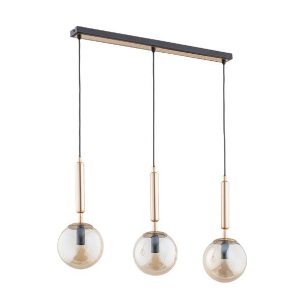 Lampa wisząca Alfa Volda 0673 czarna-stare złoto nowoczesna 3xE14 x 10W 1 szt.