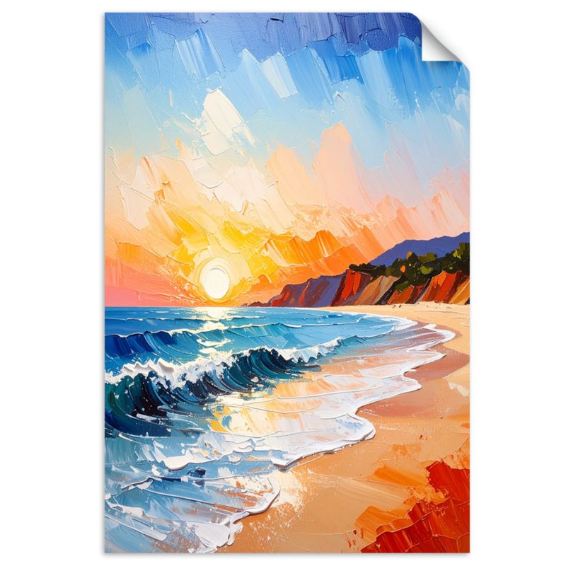 Naklejka na ścianę Feeby Pejzaż Morze Plaża Zachód słońca 20x30cm 1szt