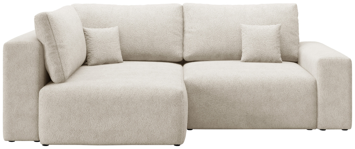 Beżowy narożnik boucle z funkcją spania CAMILO DUO