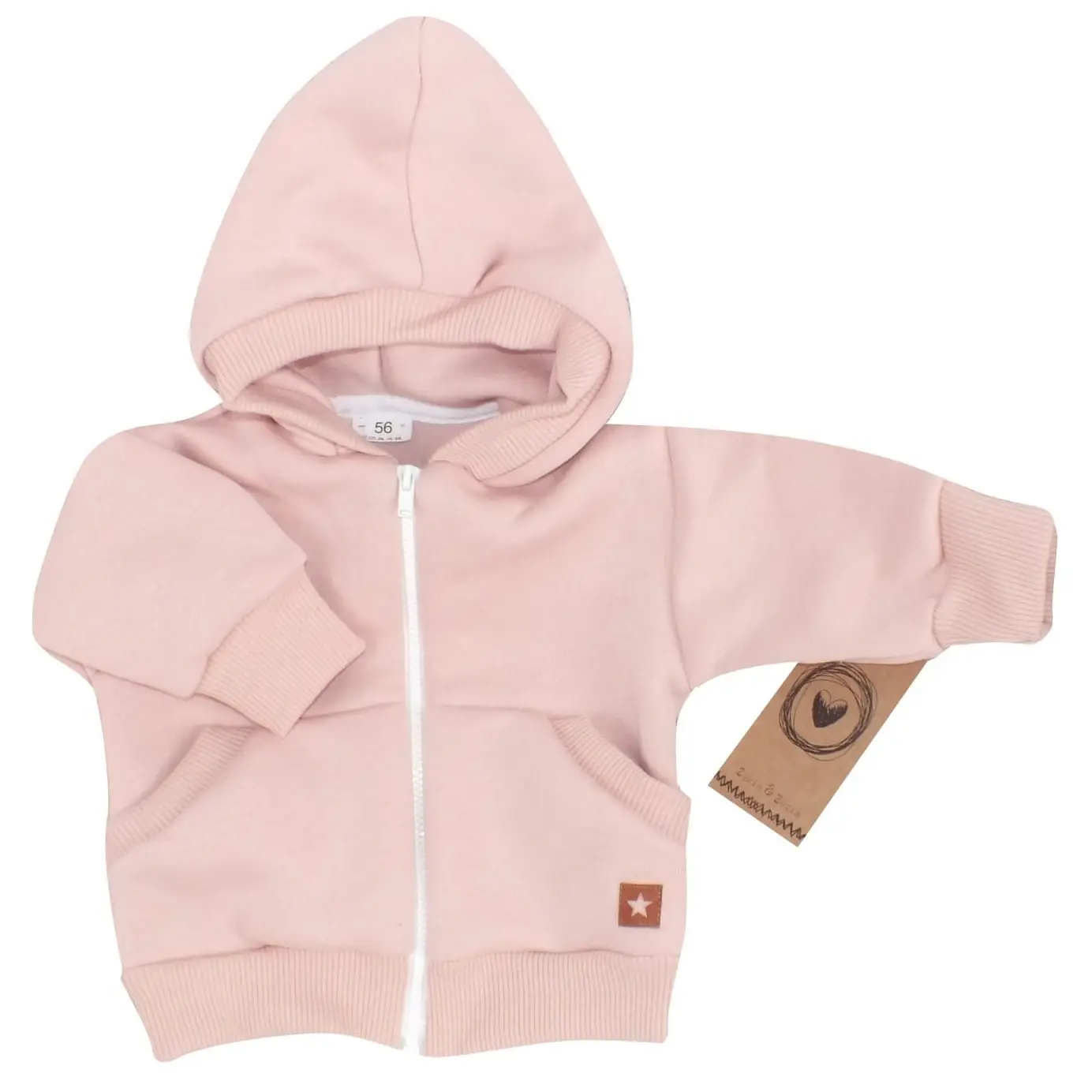 KURTKA DRESOWA NIEMOWLĘCA Z OCIEPLANEJ DRESÓWKI BRUDNY RÓŻ ZZ - 86